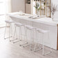 Contemporary Plastic Bar Stool Armless Dining Stool with Metal Base