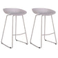 Contemporary Plastic Bar Stool Armless Dining Stool with Metal Base