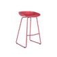 Contemporary Plastic Bar Stool Armless Dining Stool with Metal Base