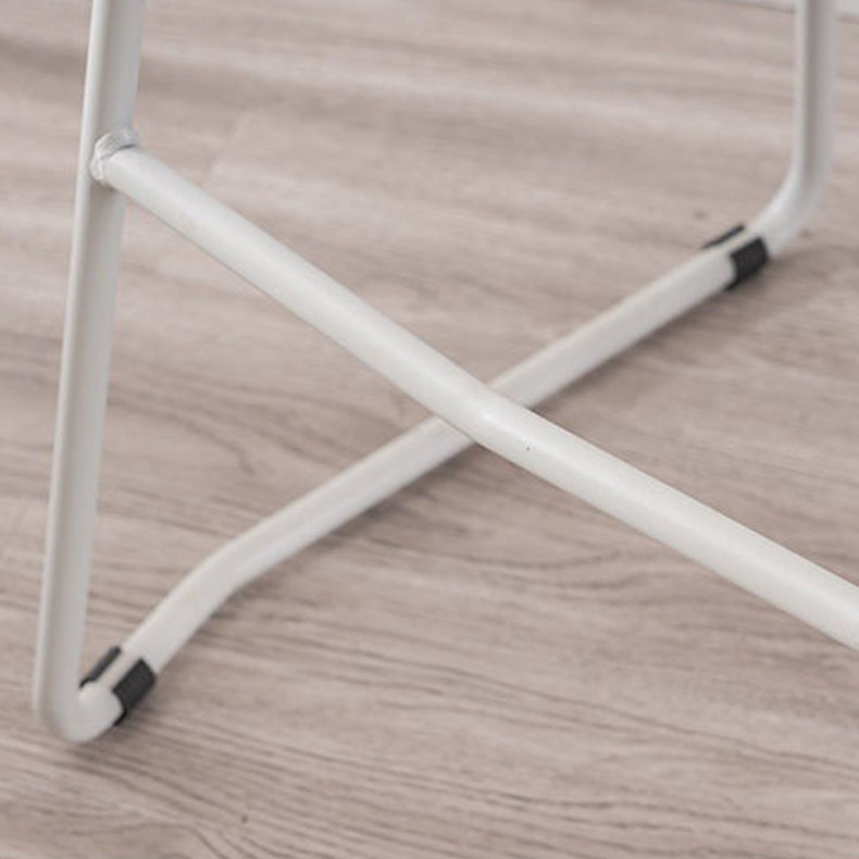 Contemporary Plastic Bar Stool Armless Dining Stool with Metal Base