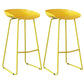 Contemporary Plastic Bar Stool Armless Dining Stool with Metal Base