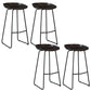 Contemporary Plastic Bar Stool Armless Dining Stool with Metal Base