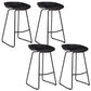 Contemporary Plastic Bar Stool Armless Dining Stool with Metal Base