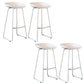 Contemporary Plastic Bar Stool Armless Dining Stool with Metal Base