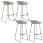 Contemporary Plastic Bar Stool Armless Dining Stool with Metal Base