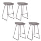 Contemporary Plastic Bar Stool Armless Dining Stool with Metal Base