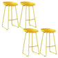 Contemporary Plastic Bar Stool Armless Dining Stool with Metal Base