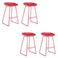 Contemporary Plastic Bar Stool Armless Dining Stool with Metal Base