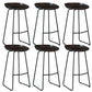 Contemporary Plastic Bar Stool Armless Dining Stool with Metal Base