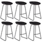 Contemporary Plastic Bar Stool Armless Dining Stool with Metal Base
