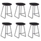 Contemporary Plastic Bar Stool Armless Dining Stool with Metal Base