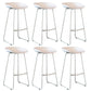 Contemporary Plastic Bar Stool Armless Dining Stool with Metal Base