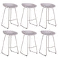 Contemporary Plastic Bar Stool Armless Dining Stool with Metal Base