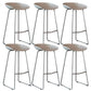 Contemporary Plastic Bar Stool Armless Dining Stool with Metal Base