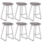 Contemporary Plastic Bar Stool Armless Dining Stool with Metal Base