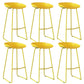 Contemporary Plastic Bar Stool Armless Dining Stool with Metal Base