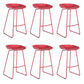 Contemporary Plastic Bar Stool Armless Dining Stool with Metal Base