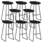 Contemporary Plastic Bar Stool Armless Dining Stool with Metal Base