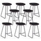 Contemporary Plastic Bar Stool Armless Dining Stool with Metal Base