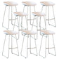 Contemporary Plastic Bar Stool Armless Dining Stool with Metal Base