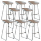Contemporary Plastic Bar Stool Armless Dining Stool with Metal Base