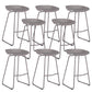 Contemporary Plastic Bar Stool Armless Dining Stool with Metal Base