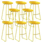 Contemporary Plastic Bar Stool Armless Dining Stool with Metal Base