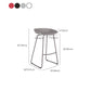 Contemporary Plastic Bar Stool Armless Dining Stool with Metal Base