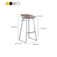 Contemporary Plastic Bar Stool Armless Dining Stool with Metal Base