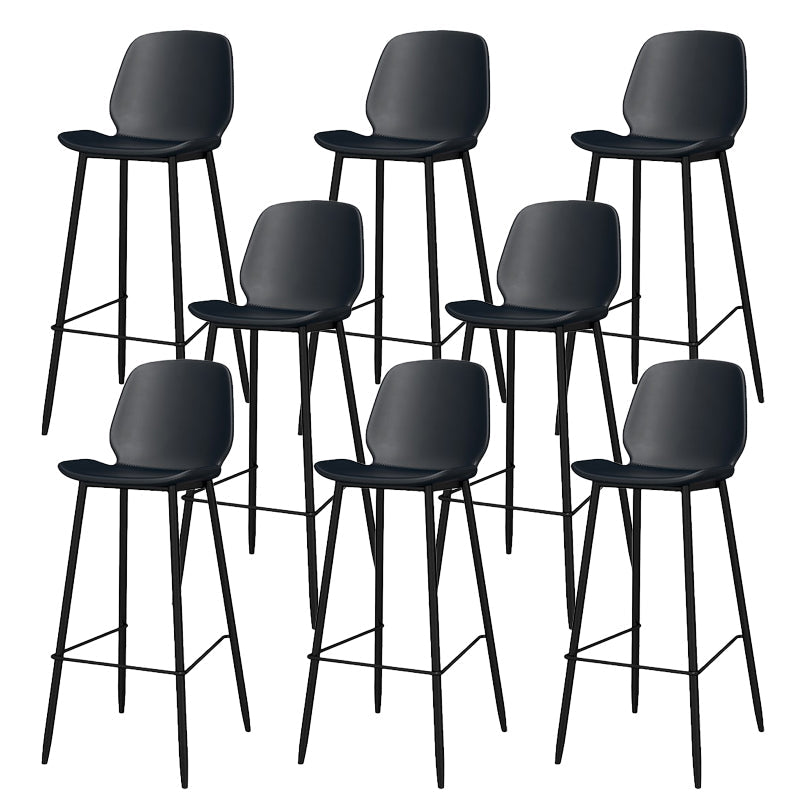 Modern Style Low Back Bar-stool Pu Leather Counter Bar Stool with Metal Legs for Home