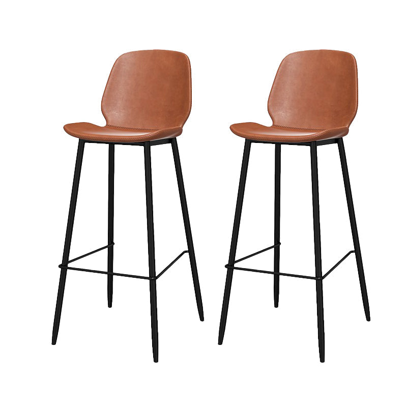 Modern Style Low Back Bar-stool Pu Leather Counter Bar Stool with Metal Legs for Home