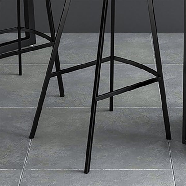 Modern Style Low Back Bar-stool Pu Leather Counter Bar Stool with Metal Legs for Home