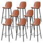 Modern Style Low Back Bar-stool Pu Leather Counter Bar Stool with Metal Legs for Home