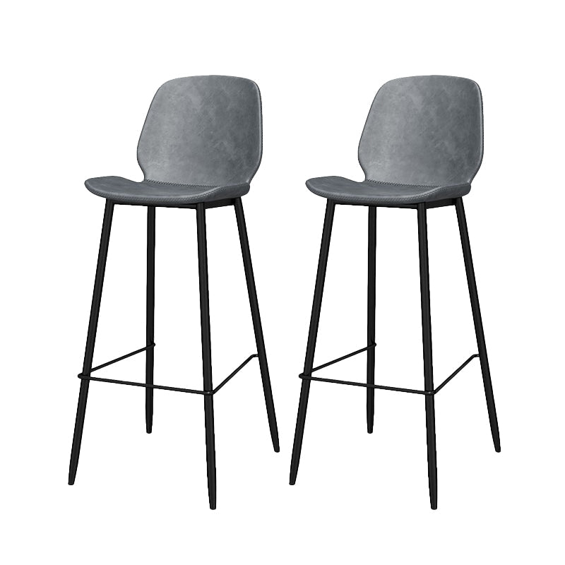 Modern Style Low Back Bar-stool Pu Leather Counter Bar Stool with Metal Legs for Home