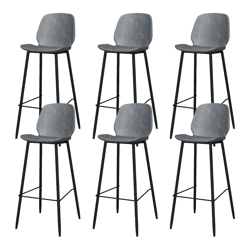 Modern Style Low Back Bar-stool Pu Leather Counter Bar Stool with Metal Legs for Home