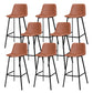 Modern Style Low Back Bar-stool Pu Leather Counter Bar Stool with Metal Legs for Home