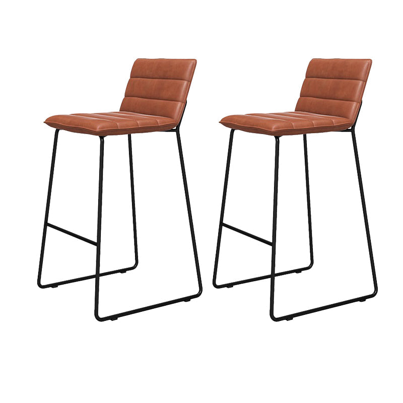 Modern Style Low Back Bar-stool Pu Leather Counter Bar Stool with Metal Legs for Home