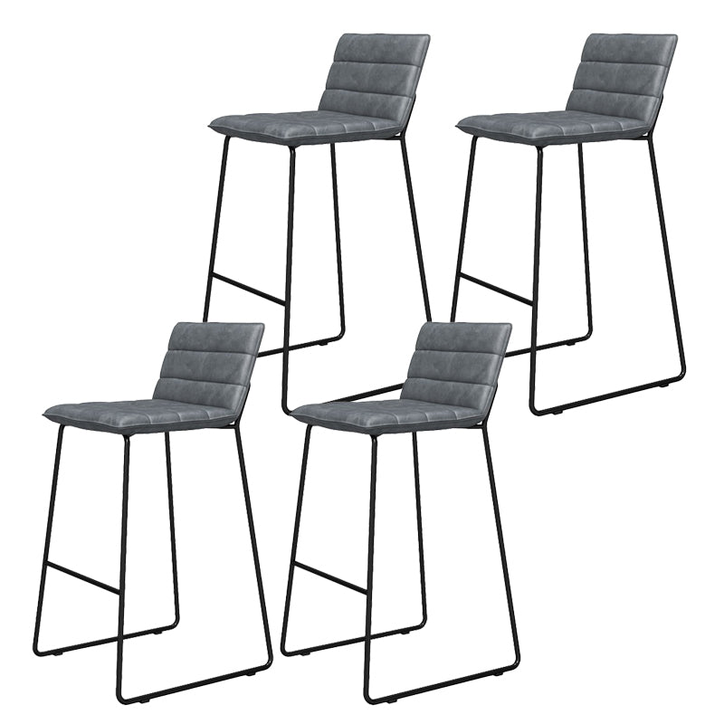 Modern Style Low Back Bar-stool Pu Leather Counter Bar Stool with Metal Legs for Home