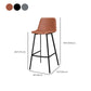 Modern Style Low Back Bar-stool Pu Leather Counter Bar Stool with Metal Legs for Home