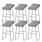 Modern Style Backless Bar-stool Pu Leather Counter Bar Stool with Metal Legs Grey 6 Piece Set Clearhalo 'Bar Furniture' 'Bar Stools' 'bar_stools' 'furn' 'furn_bar_stools' 'Furniture' 'Kitchen & Dining Furniture' 6827663
