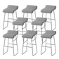 Modern Style Backless Bar-stool Pu Leather Counter Bar Stool with Metal Legs Grey 8 Piece Set Clearhalo 'Bar Furniture' 'Bar Stools' 'bar_stools' 'furn' 'furn_bar_stools' 'Furniture' 'Kitchen & Dining Furniture' 6827664