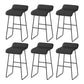 Modern Style Backless Bar-stool Pu Leather Counter Bar Stool with Metal Legs Black 6 Piece Set Clearhalo 'Bar Furniture' 'Bar Stools' 'bar_stools' 'furn' 'furn_bar_stools' 'Furniture' 'Kitchen & Dining Furniture' 6827671