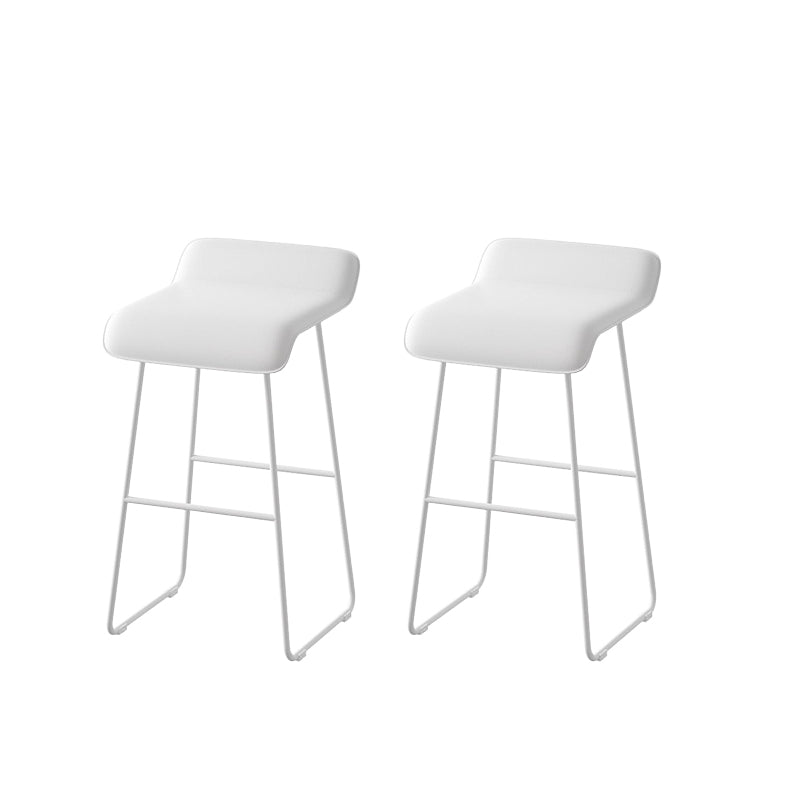 Modern Style Backless Bar-stool Pu Leather Counter Bar Stool with Metal Legs White 2 Piece Set Clearhalo 'Bar Furniture' 'Bar Stools' 'bar_stools' 'furn' 'furn_bar_stools' 'Furniture' 'Kitchen & Dining Furniture' 6827676