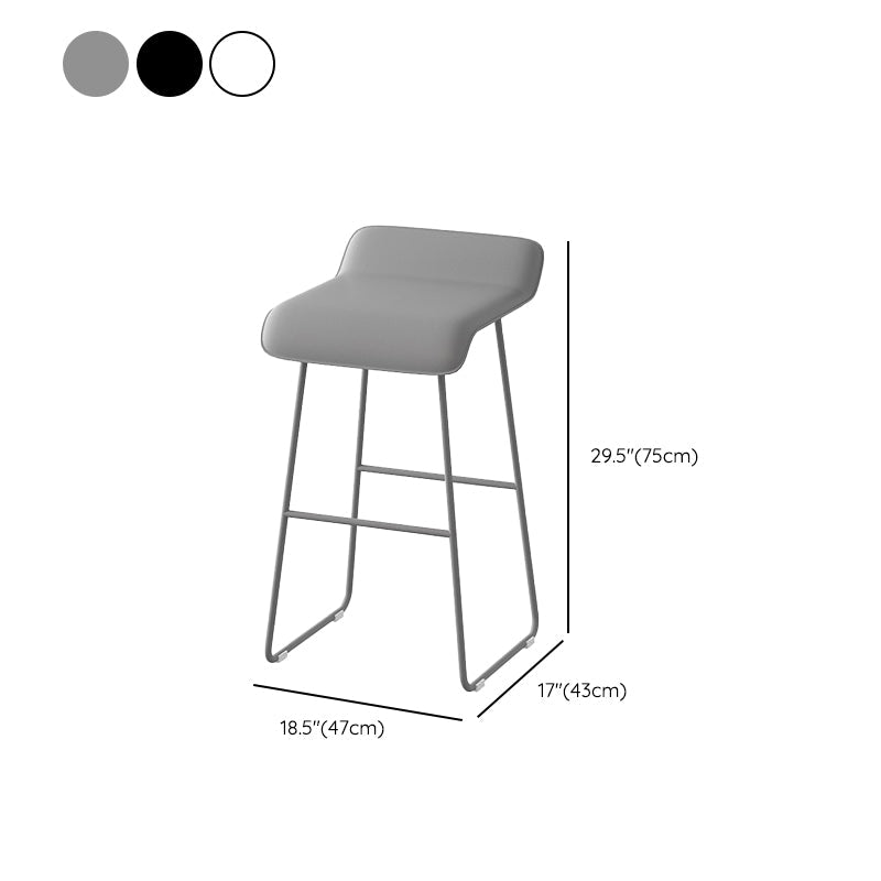 Modern Style Backless Bar-stool Pu Leather Counter Bar Stool with Metal Legs Clearhalo 'Bar Furniture' 'Bar Stools' 'bar_stools' 'furn' 'furn_bar_stools' 'Furniture' 'Kitchen & Dining Furniture' 6827680