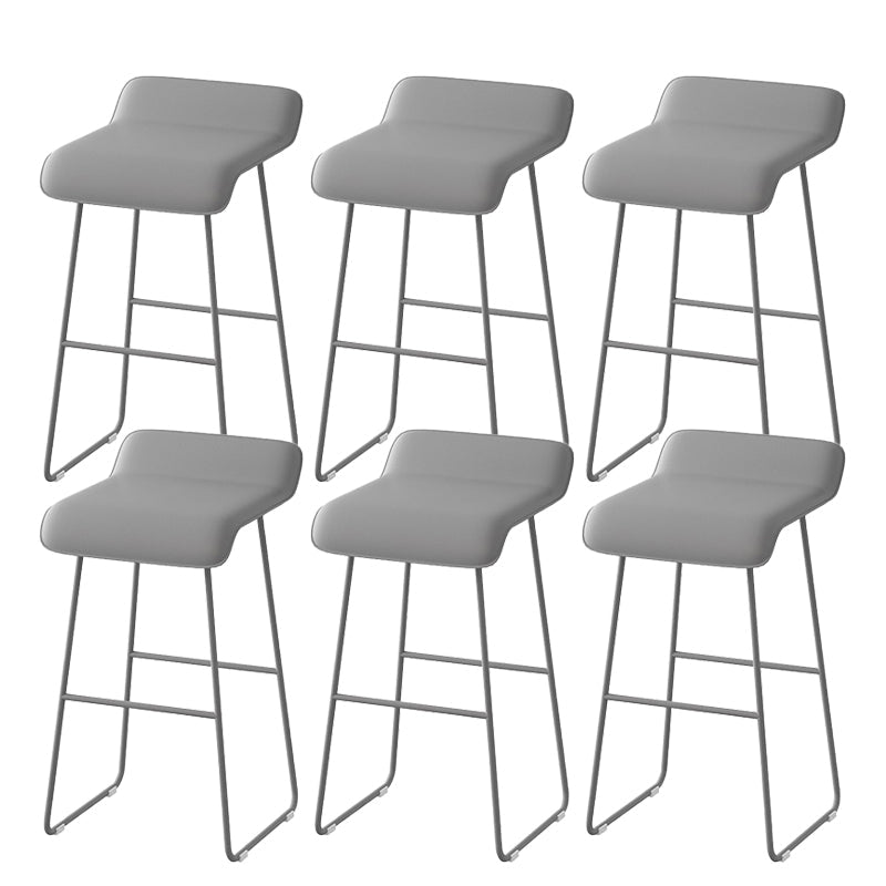 Modern Style Backless Barstool Pu Leather Counter Bar Stool with Metal Legs