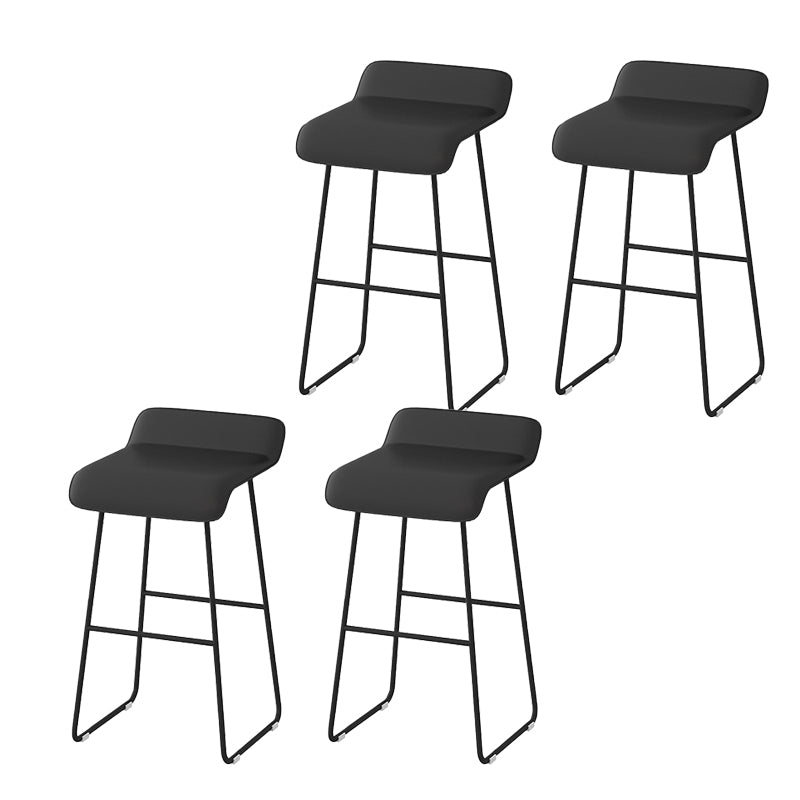 Modern Style Backless Barstool Pu Leather Counter Bar Stool with Metal Legs