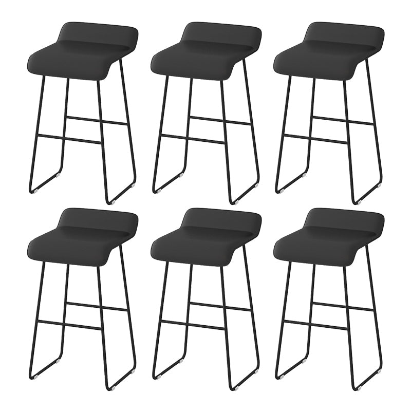 Modern Style Backless Barstool Pu Leather Counter Bar Stool with Metal Legs