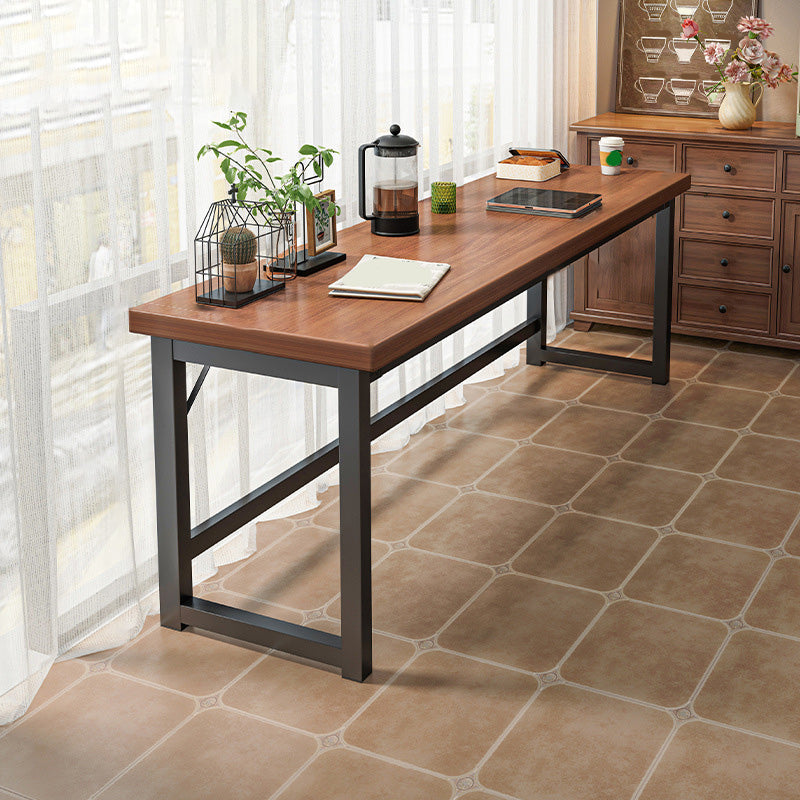 Industrial Style Bistro Bar Table Wooden Rectangle Metal Base Bar Table 47"L x 16"W x 30"H Without Chairs Clearhalo 'Bar Furniture' 'Bar Tables' 'bar_tables' 'furn' 'furn_bar_tables' 'Furniture' 'Kitchen & Dining Furniture' 6827705
