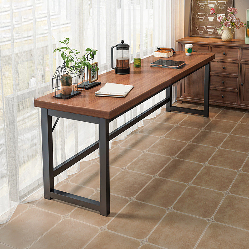 Industrial Style Bistro Bar Table Wooden Rectangle Metal Base Bar Table 55"L x 16"W x 30"H Without Chairs Clearhalo 'Bar Furniture' 'Bar Tables' 'bar_tables' 'furn' 'furn_bar_tables' 'Furniture' 'Kitchen & Dining Furniture' 6827706