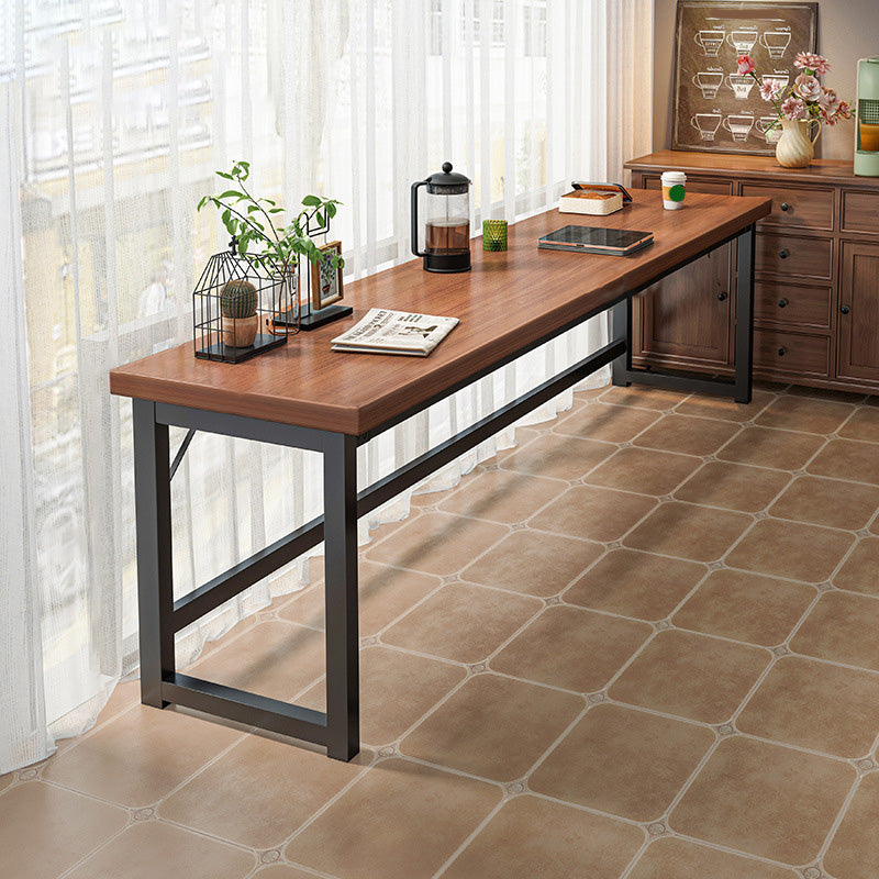 Industrial Style Bistro Bar Table Wooden Rectangle Metal Base Bar Table 71"L x 16"W x 30"H Without Chairs Clearhalo 'Bar Furniture' 'Bar Tables' 'bar_tables' 'furn' 'furn_bar_tables' 'Furniture' 'Kitchen & Dining Furniture' 6827710